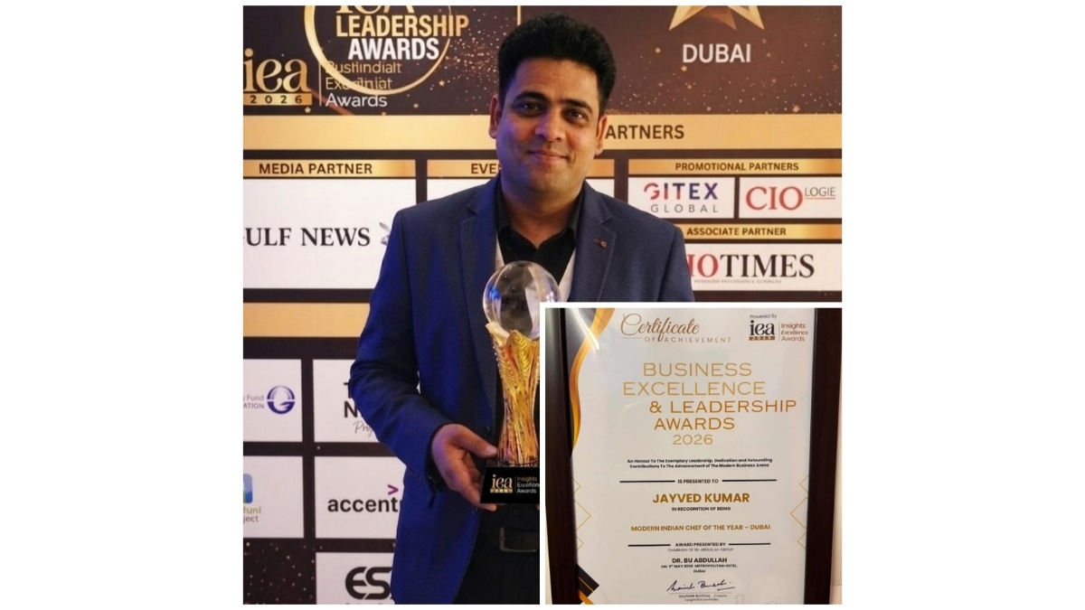 Jayved Kumar Awarded “Modern Indian Chef of the Year – Dubai” for Excellence in Hospitality